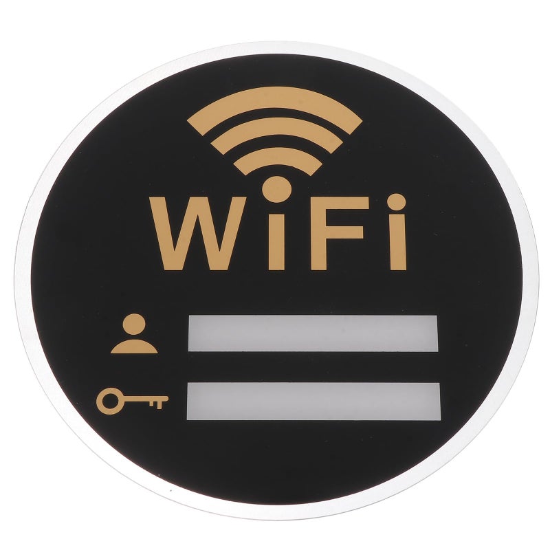 IMIKEYA WiFi Password Sign, Wireless Network Sign Coverage Self-Stick for Restaurant Supermarket Office Home Bar Coffee (15 cm/5.9 Inch) - Image 1